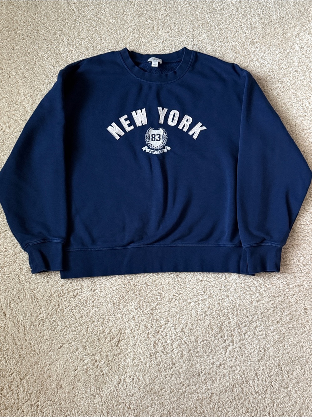 J. Crew Women’s Navy Crewneck Sweatshirt New York Sz XS